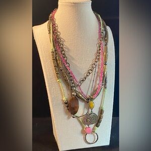 Vintage Multicolour Layered Boho Necklace